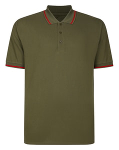 Bigdude Tipped Polo Shirt Dark Khaki Tall